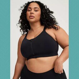 Torrid Black Wire Free High Impact Zip Front Sports Bra
